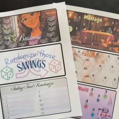 Randomizer sinking funds printable tracker pages with sinking fund category labels