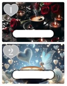 8 numbered randomizer Valentine themed dashboards, A5 size savings challenge preview image