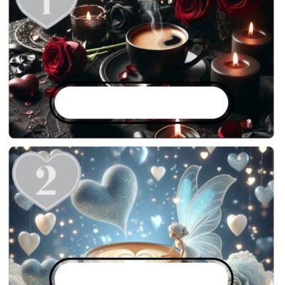 8 numbered randomizer Valentine themed dashboards, A5 size
