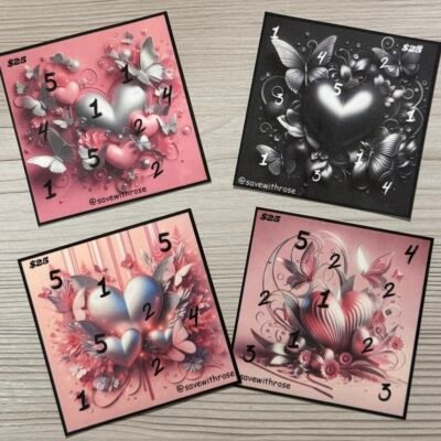 3D heart squares, pink