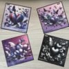 3D heart squares, purple