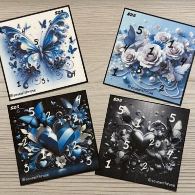 3D heart squares, blue