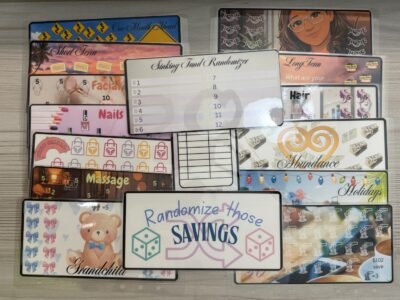 Randomizer sinking funds savings tracker printable set with category envelopes