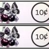 Dime prop money, cherries and butterflies
