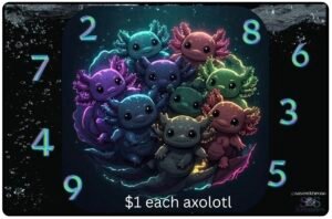 A “cuteness” of axolotls DIY scratch off challenges savings challenge preview image