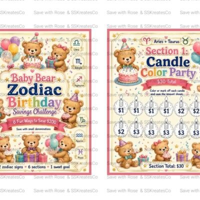 Teddy bear birthday booklet